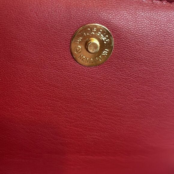 Badgley Mischka vegan leather brick red small pleaded Crossbody NWT - Picture 7 of 13